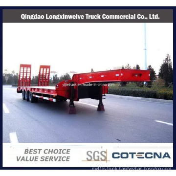 China 70ton Heavy Duty Low Bed Semi Trailer